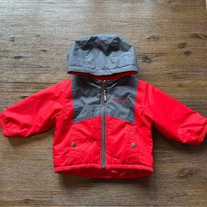 Columbia baby reversible red & grey jacket size 6-12 months